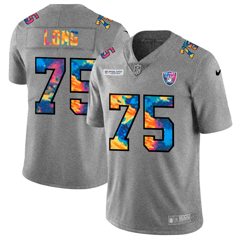 NFL Las Vegas Raiders #75 Howie Long Men Nike MultiColor 2020  Crucial Catch  Jersey Grey->oakland raiders->NFL Jersey